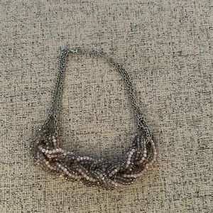 Banana republic silver bead braided necklace.